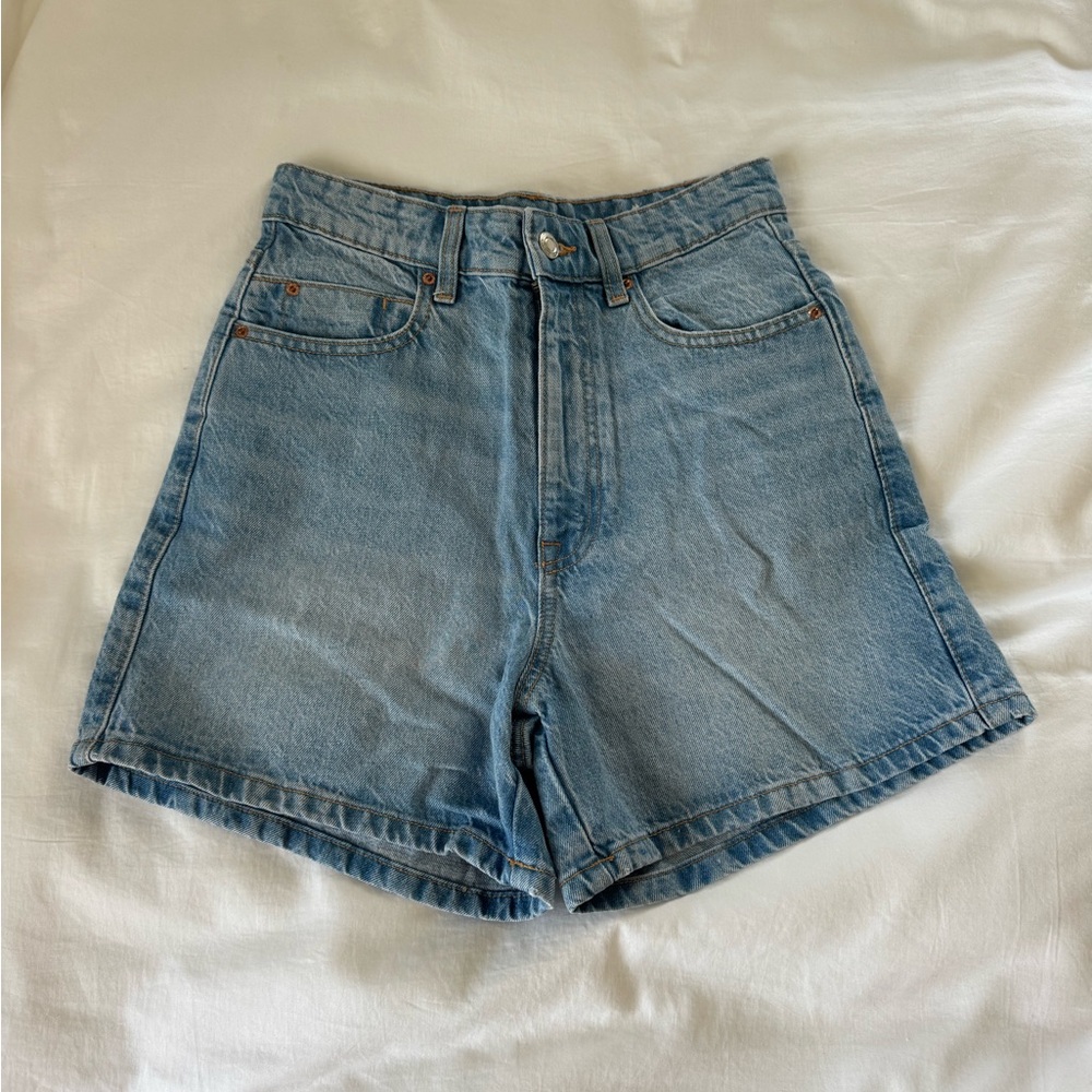 Zara High Waisted Light Blue Jean Shorts